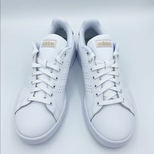 adidas White Sneakers with Tan Accents